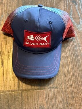 Silver Bait Performance Fishing Blue & Red Logo Trucker Hat - OSFM